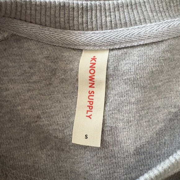 Known Supply Organic Cotton Solid Gray Crewneck Sweatshirt Unisex Fit Size Small - Picture 4 of 6